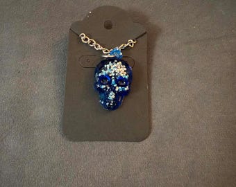 Epoxy resin Made Skull Pendant Necklaces.