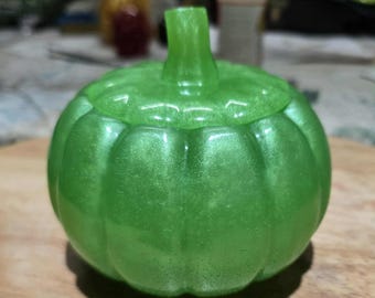 Green Resin Pumpkin Bowl | Fall & Halloween Home Decor