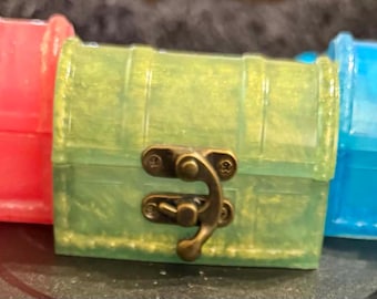 Epoxy resin made treasure chests. Small trinket chest.