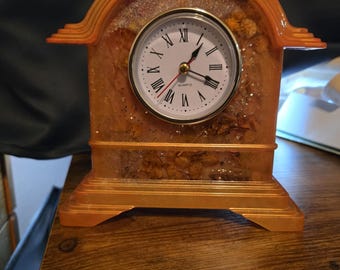 Handcrafted Resin Mantle Clock | Custom Color Scheme, Home Decor