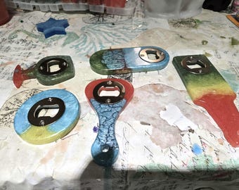 Handcrafted Resin Bottle Opener/Made of epoxy resin. Various colors.