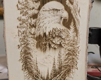 Old Fashioned Picture of a wilderness eagle Wood Art | Farmhouse Decor