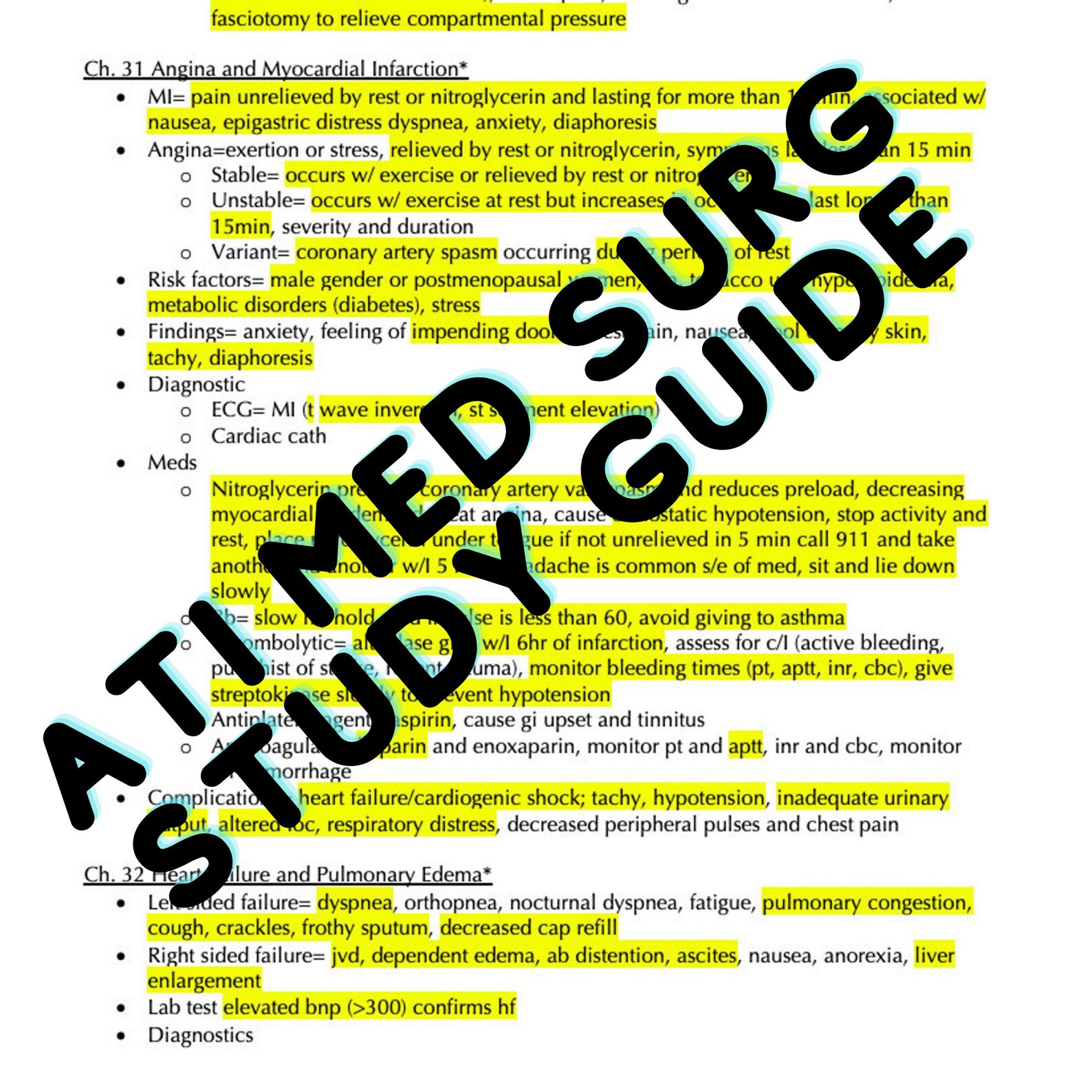ATI Med Surg Study Guide Etsy