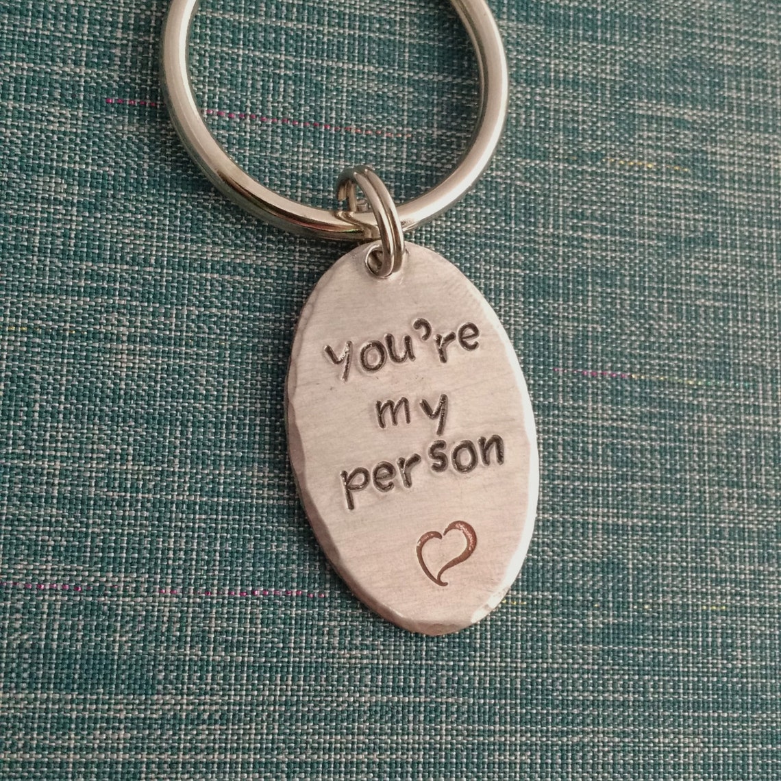 You're my person Hand Stamped Keychain Handmade Gift Etsy