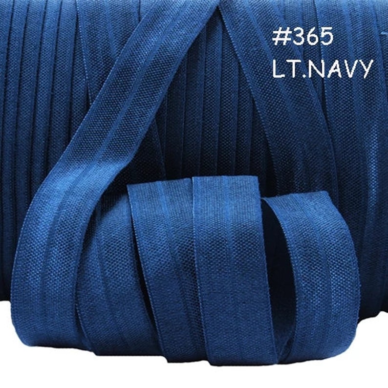 58 Light Navy Fold Over Elastic-Baby Headbands-Trim-FOE--58 Inch