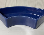 Vintage Fiestaware relish tray side insert Fiesta cobalt blue - unmarked version