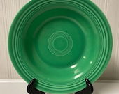 vintage Fiestaware rimmed soup bowl deep plates original light green Fiesta