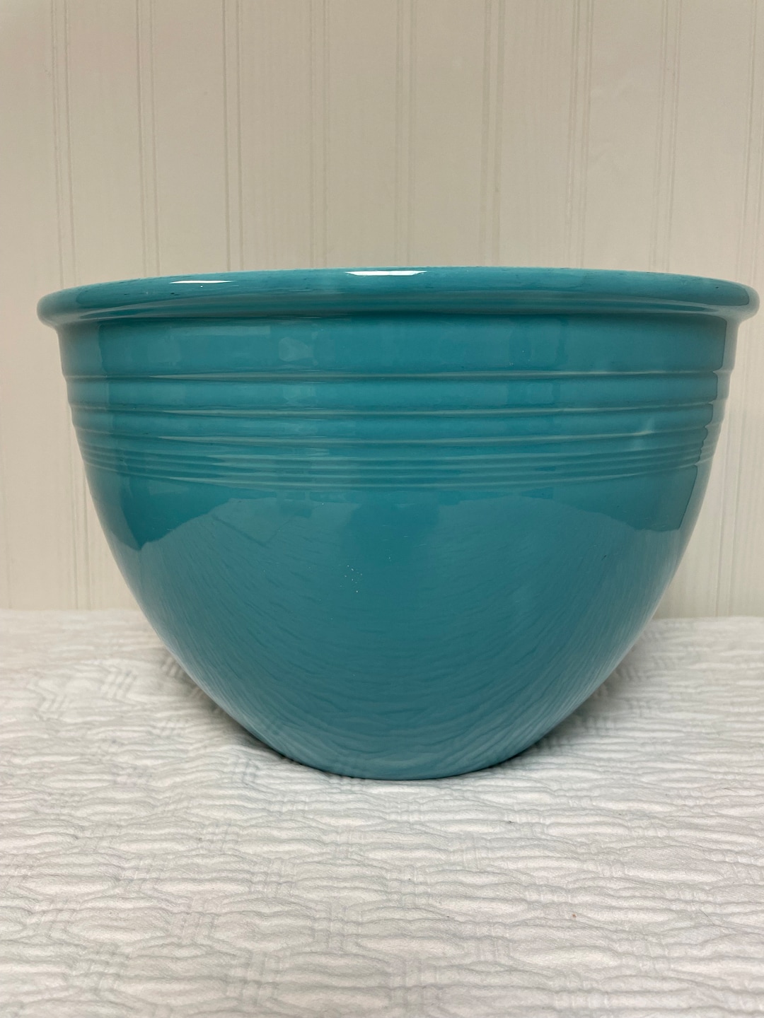 Vintage Fiesta Ware Turquoise Blue #7 Mixing or Nesting Bowl Fiestaware ...