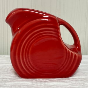Fiesta ware red scarlet mini disk pitcher or creamer Fiestaware miniature disc post 1986