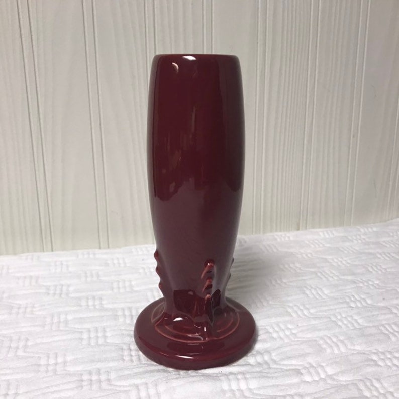 Retired Fiesta Cinnabar Burgundy Cranberry Bud Vase Fiestaware Etsy