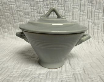 Azucarero y tapa vintage Harlequin Gray HLC Homer Laughlin China Co