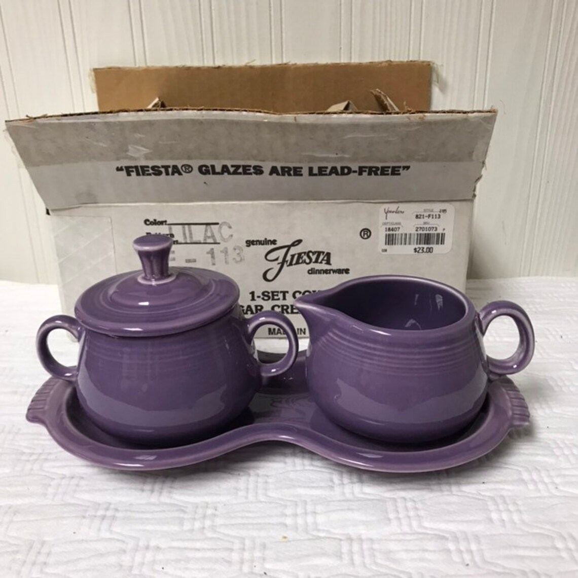 Fiesta Lilac Purple 4 Piece Cream and Sugar Tray Set NEW IN Etsy