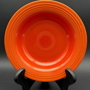 vintage Fiestaware rimmed soup bowl deep plate original Old Radioactive Red Fiesta Ware