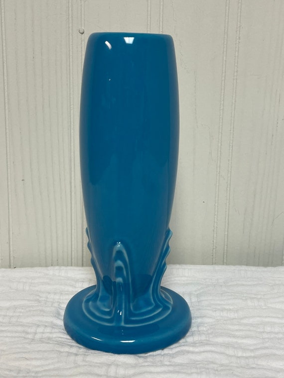 Retired Fiesta Ware Peacock Blue Bud Vase Fiestaware Post 1986 Beautiful 1st Quality Etsy