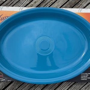 Fiesta Ware XL 19.25” Oval Turkey Platter Peacock Blue Fiestaware 1st Quality