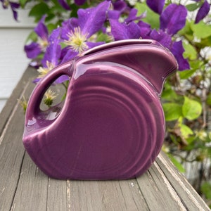 Fiesta Ware retired heather purple mini disk pitcher or creamer Fiestaware miniature discontinued post 1986 disc