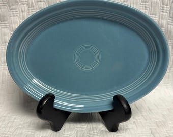 Fiesta Ware Small Periwinkle Blue  platter 9 5/8”  x 6 3/4” Fiestaware gravy stand