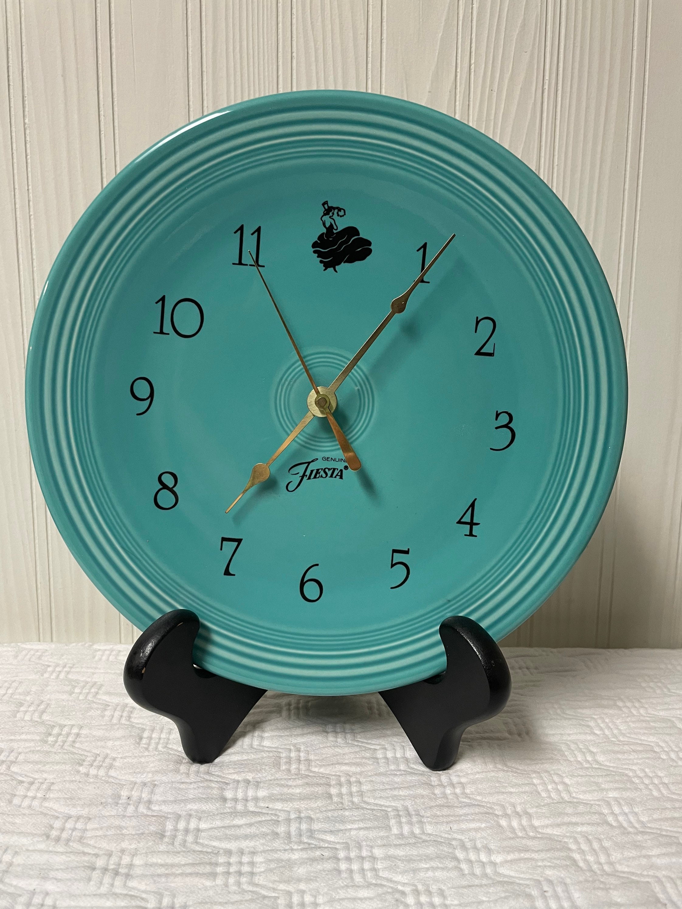 Retired Fiesta Fiestaware Turquoise Blue Kitchen Wall Clock 1997