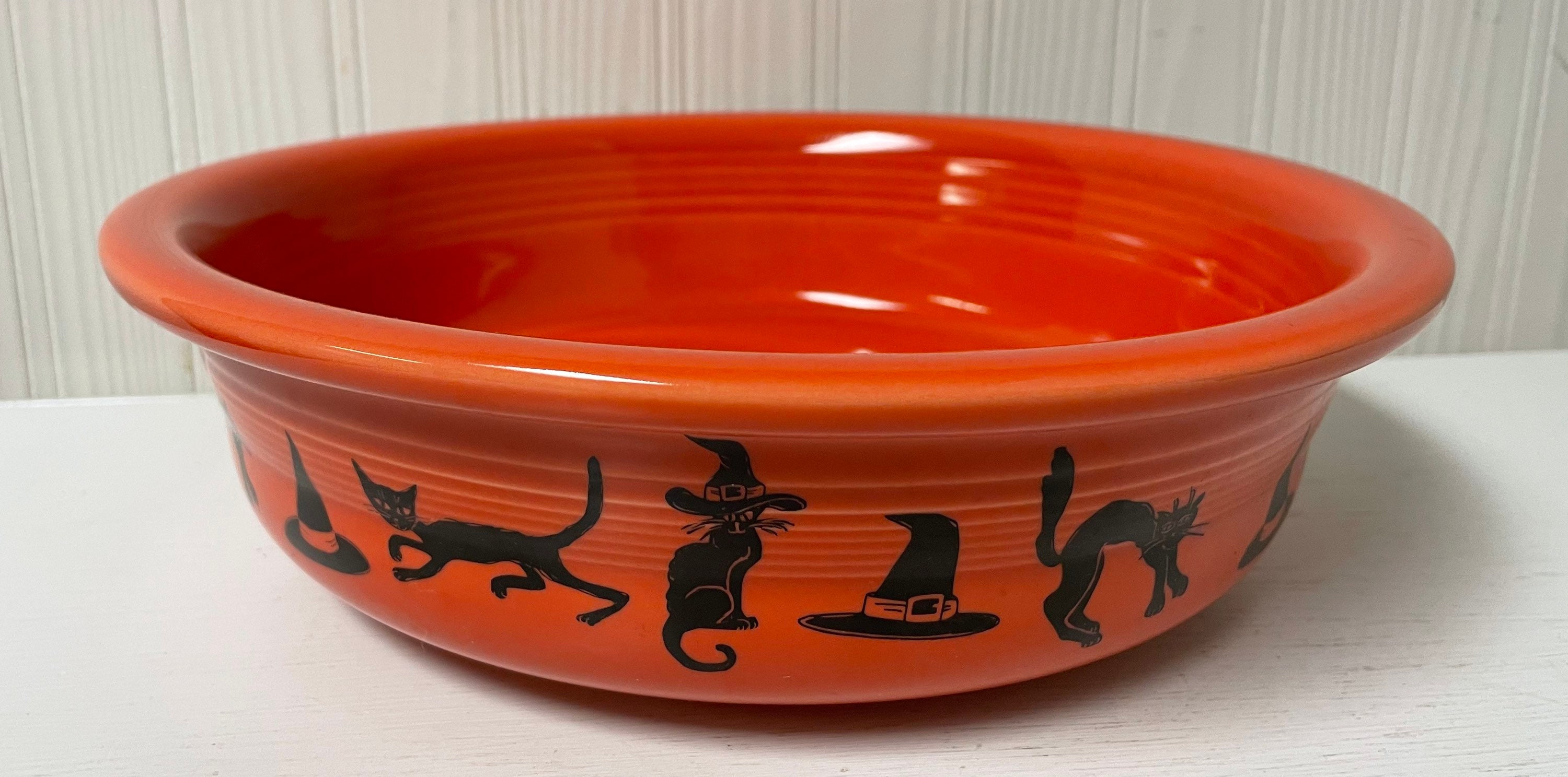 Fiesta Persimmon Halloween decal XL candy bowl 2Qt Fiestaware Etsy