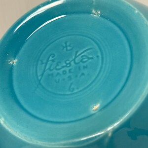 Vintage Fiesta Ware Original Turquoise Blue #6 Mixing or Nesting Bowl ...