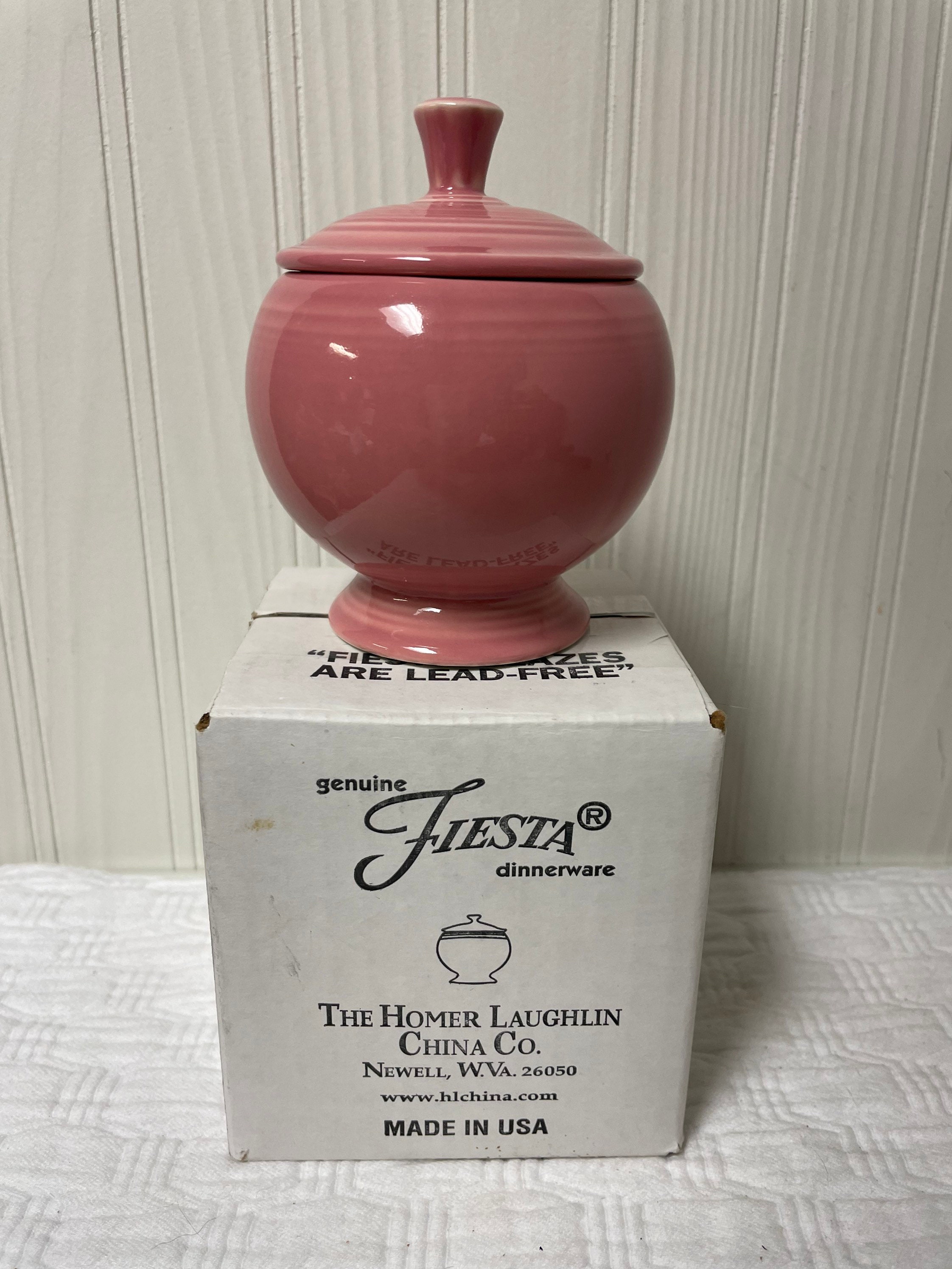 Fiesta Rose Pink Sugar Bowl With Lid Fiestaware Retired Color Etsy