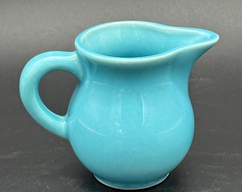 Vintage Harlequin Mini Toy Novelty Cream pitcher Creamer Homer Laughlin HLC Turquoise Blue