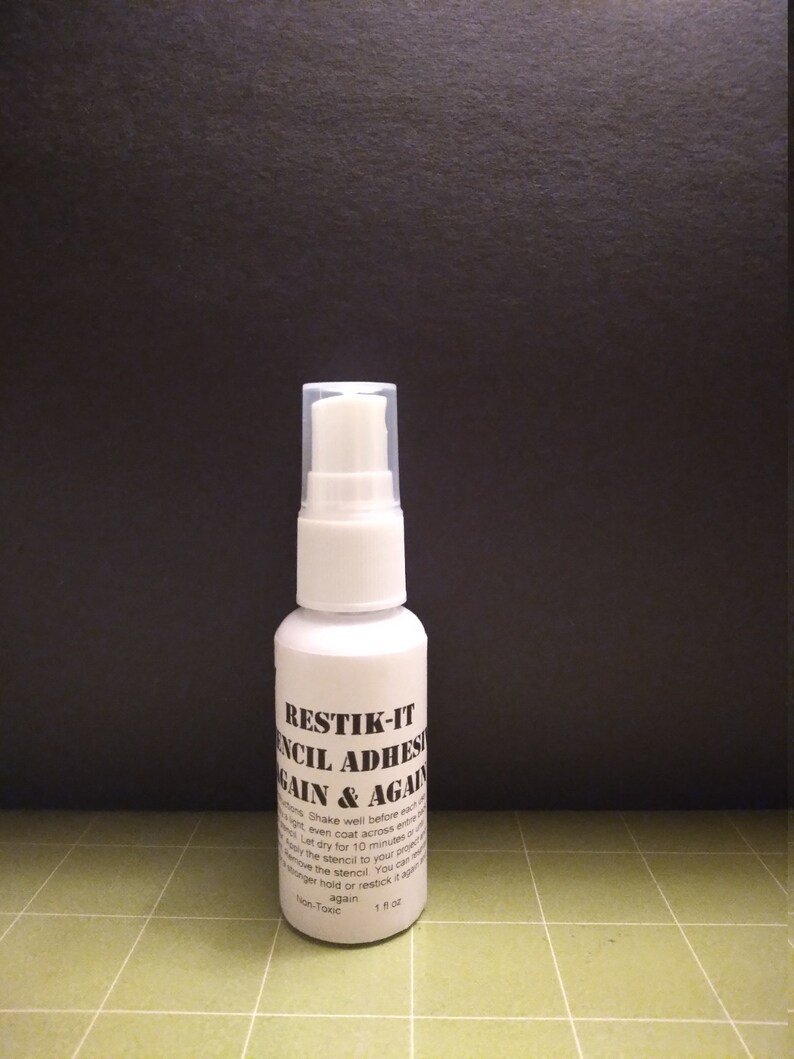 Repositionable Stencil Adhesive Spray Restick Glue 1oz Bottle Etsy