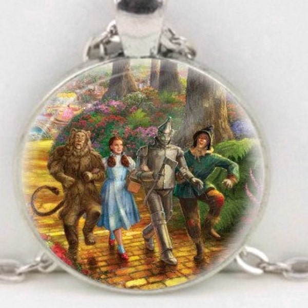 Quote Pendant, Wizard of Oz  Dorothy, Tin Man, Lion, Scarecrow, Forest, Image Jewelry, Bookmark, Keychain/Wedding/Favor/Gift