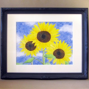 Sunflower Giclee Print with Black Frame image 1