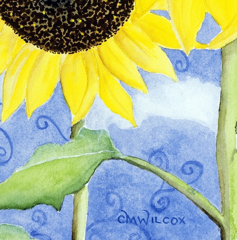 Sunflower Giclee Print with Black Frame image 3