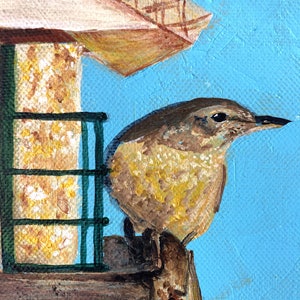 Bird Painting on 6x6 Canvas image 3