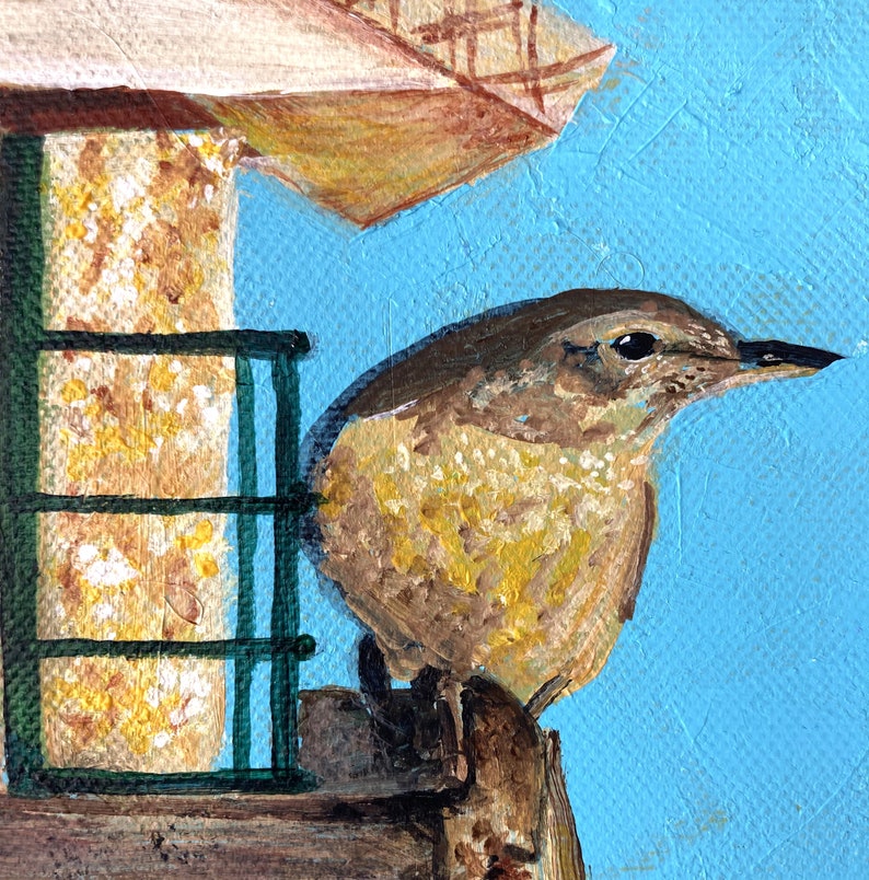 Bird Painting on 6x6 Canvas image 3