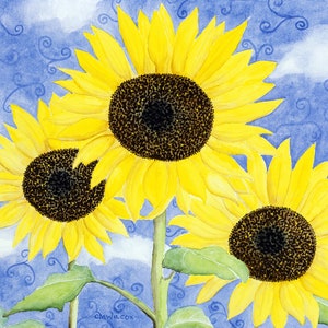Sunflower Giclee Print with Black Frame image 2