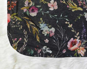 black floral swaddle