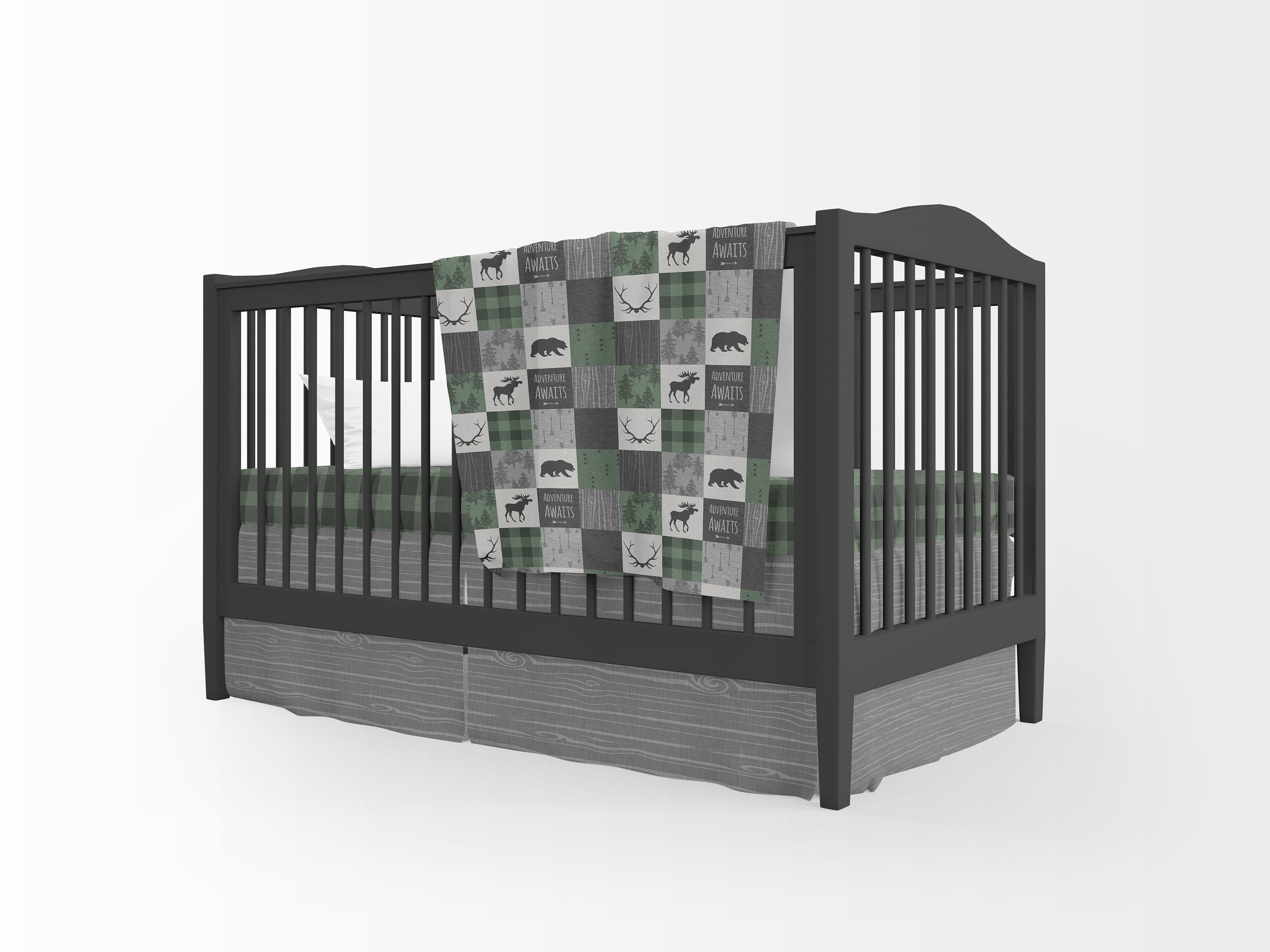 Minky Blanket Adventure Awaits Green And Black Baby Etsy