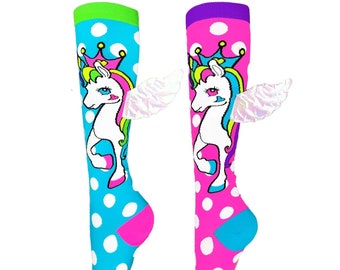 MADMIA Unicorn Socks with Wings colorful fun dancing girls crazy socks fun sock