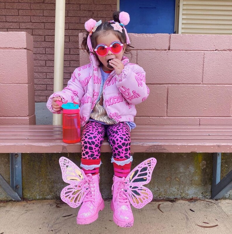 Madmia Pink Butterfly Boots Etsy