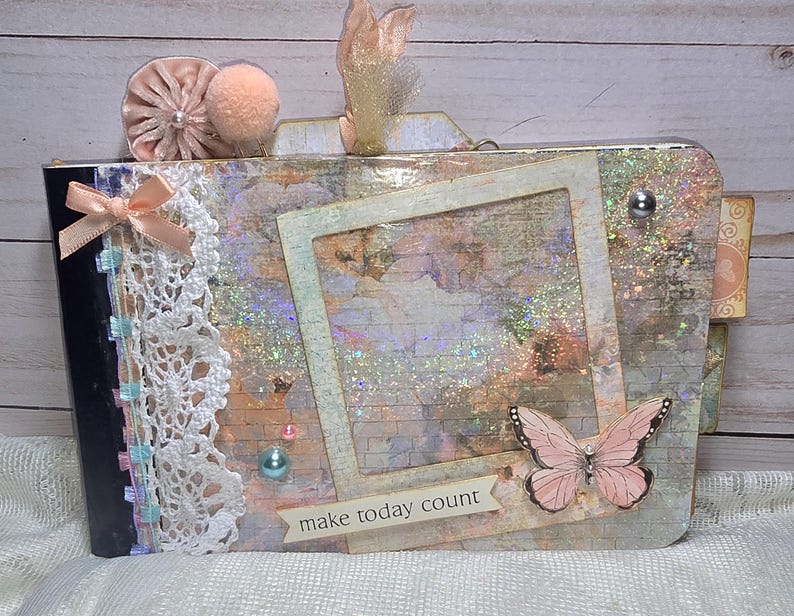 Handmade Altered 1/2 Composition Notebook, Floral Embellished Journal ...