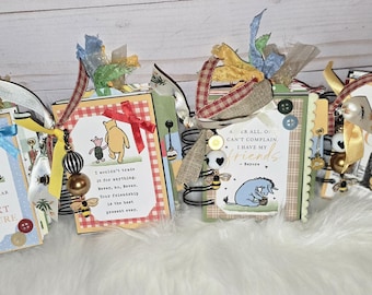 RESTOCKED- POOH Mini Cinch Journal: Handmade Keepsake Notebook with Dangles