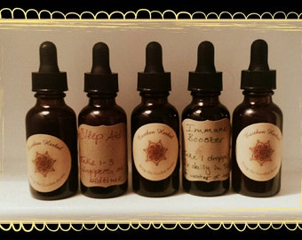 Custom Herbal Tincture, 4oz made with Organic Homegrown Herbs