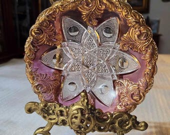 Exquisite Antique EAPG (Early American Pressed Glass) "New Hampshire" Low Bowl, early 20th century