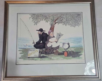 MARTIN HOLT Gesigneerde lithografie in beperkte oplage: 'Fresh Gefilte Fish' (110/300)