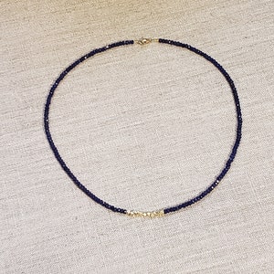 Delicate Lapis and Gold Necklace