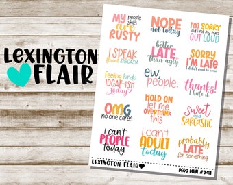 Deco Mini - #048 - Sarcastic Quotes  -  Planner Stickers