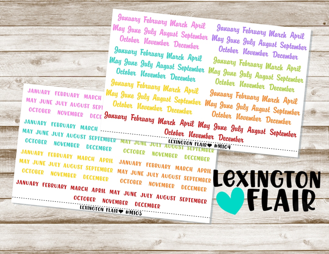 Monthly Header Mini Bullet Journal Planner Stickers - Etsy