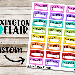 MINI Custom Bill Due Planner Stickers  - New Colors!