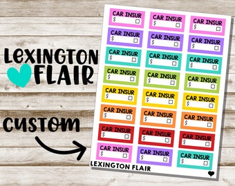 MINI Custom Bill Due Planner Stickers  - New Colors!