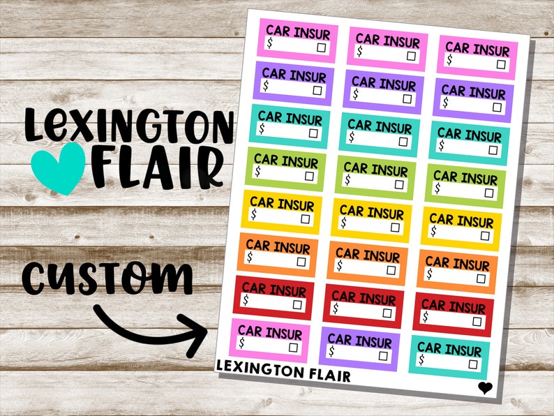 MINI Custom Bill Due Planner Stickers New Colors image 1