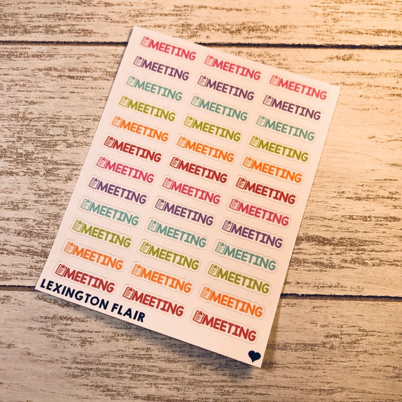 lots of size and color options to fit any color palette and size planner Meeting planner stickers