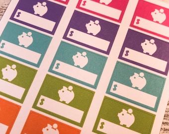 Piggy Bank Savings Planner Stickers
